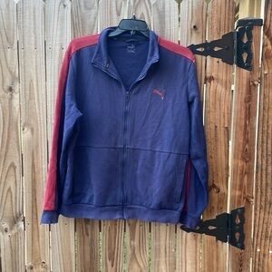 PUMA Sweatshirt Adult Medium Blue Pullover Sweater Long Sleeve Full Zip Mens XL